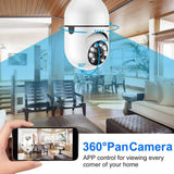 Bulb Surveillance Camera Night Vision Wireless 360° Wifi IP PTZ Outdoor Camera